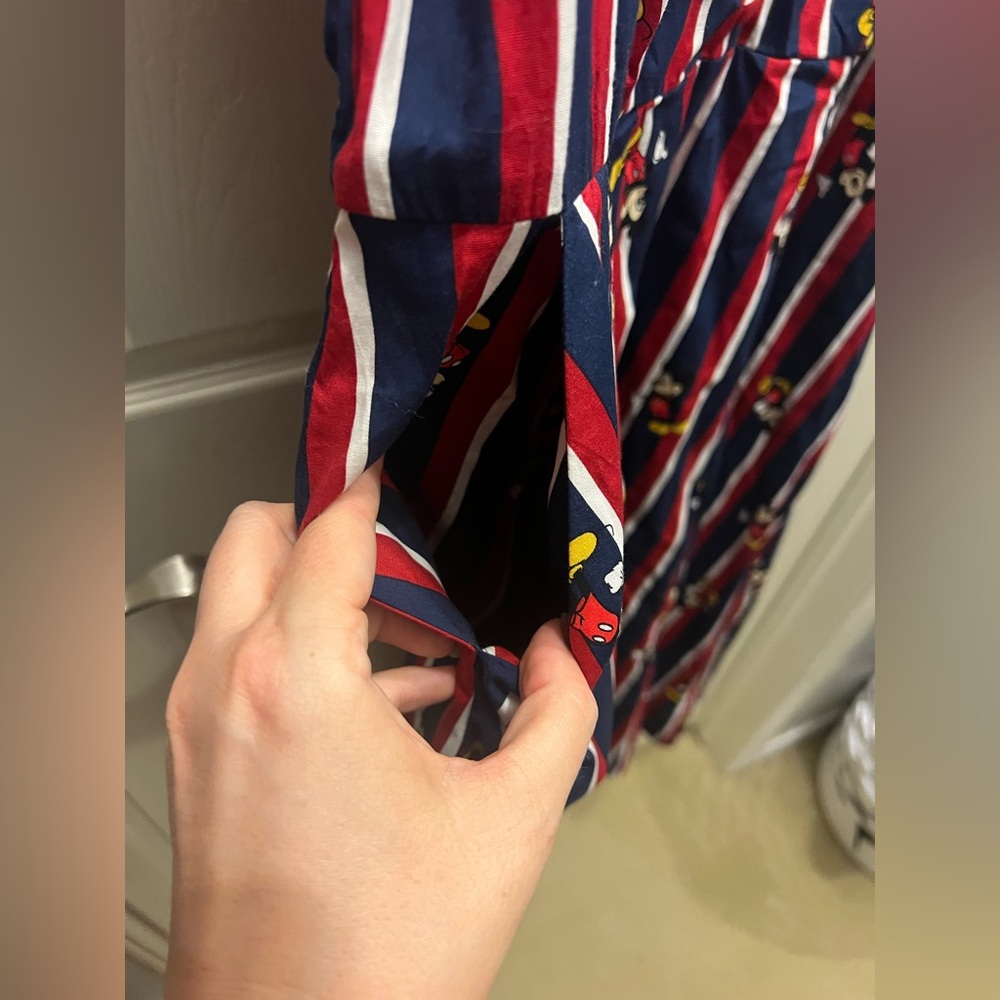 Torrid Disney Mickey Mouse Retro Swing Dress - Poplin Striped Red & Blue size 14 - Picture 8 of 10